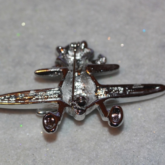 RARE VTG SIGNED CAT PIN Airplane Flying Kitten - Picture 3 of 3